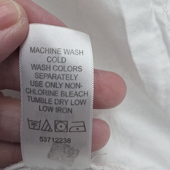 Ellos Shirt Womens 20 Plus White Boho Tunic Eyelet Lace Button Front 3/4 Sleeve - Picture 8 of 10